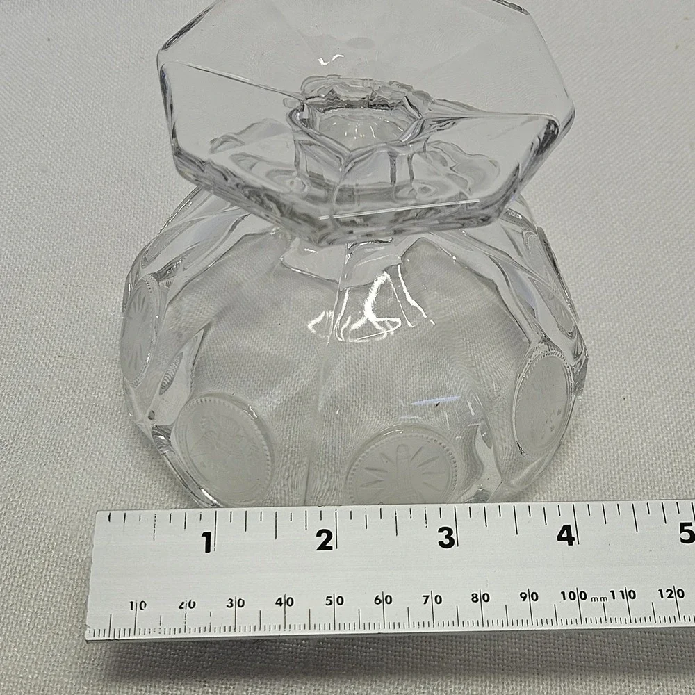 Fostoria Sherbet Dish Coin Clear Eagle Centennial 1886 Footed Glass Dessert Bowl